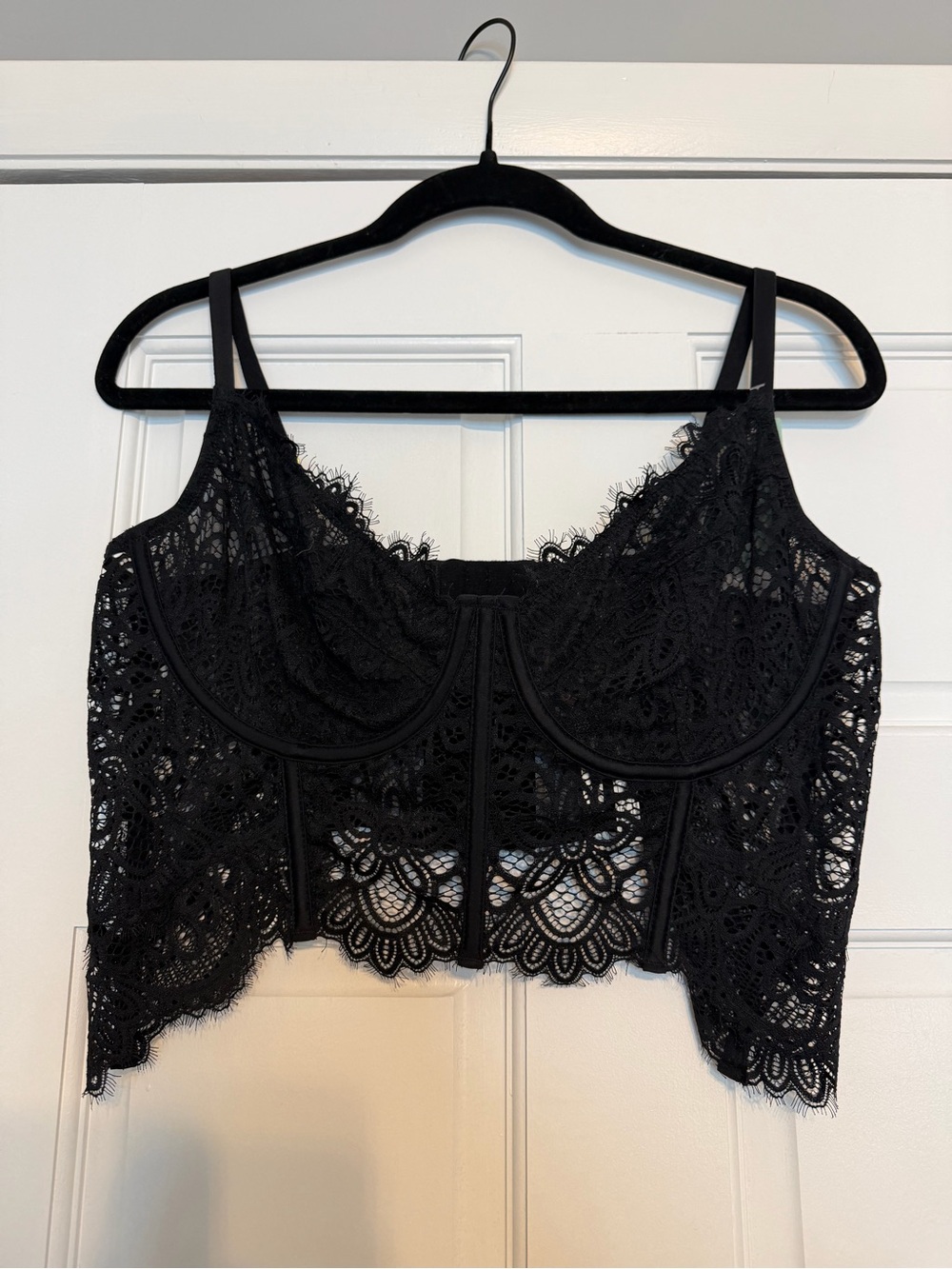 Anthropologie Black Lace Bralette Crop Top - Women's Intimates